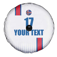 Custom Iceland Football Spare Tire Cover White with Flag Style
