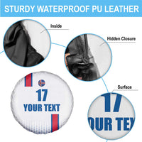 Custom Iceland Football Spare Tire Cover White with Flag Style