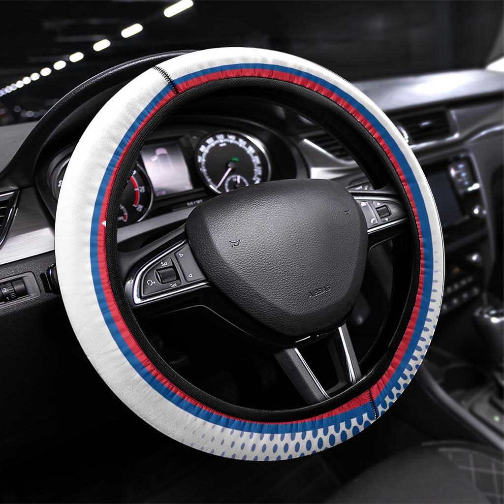Iceland Football Steering Wheel Cover White with Flag Style