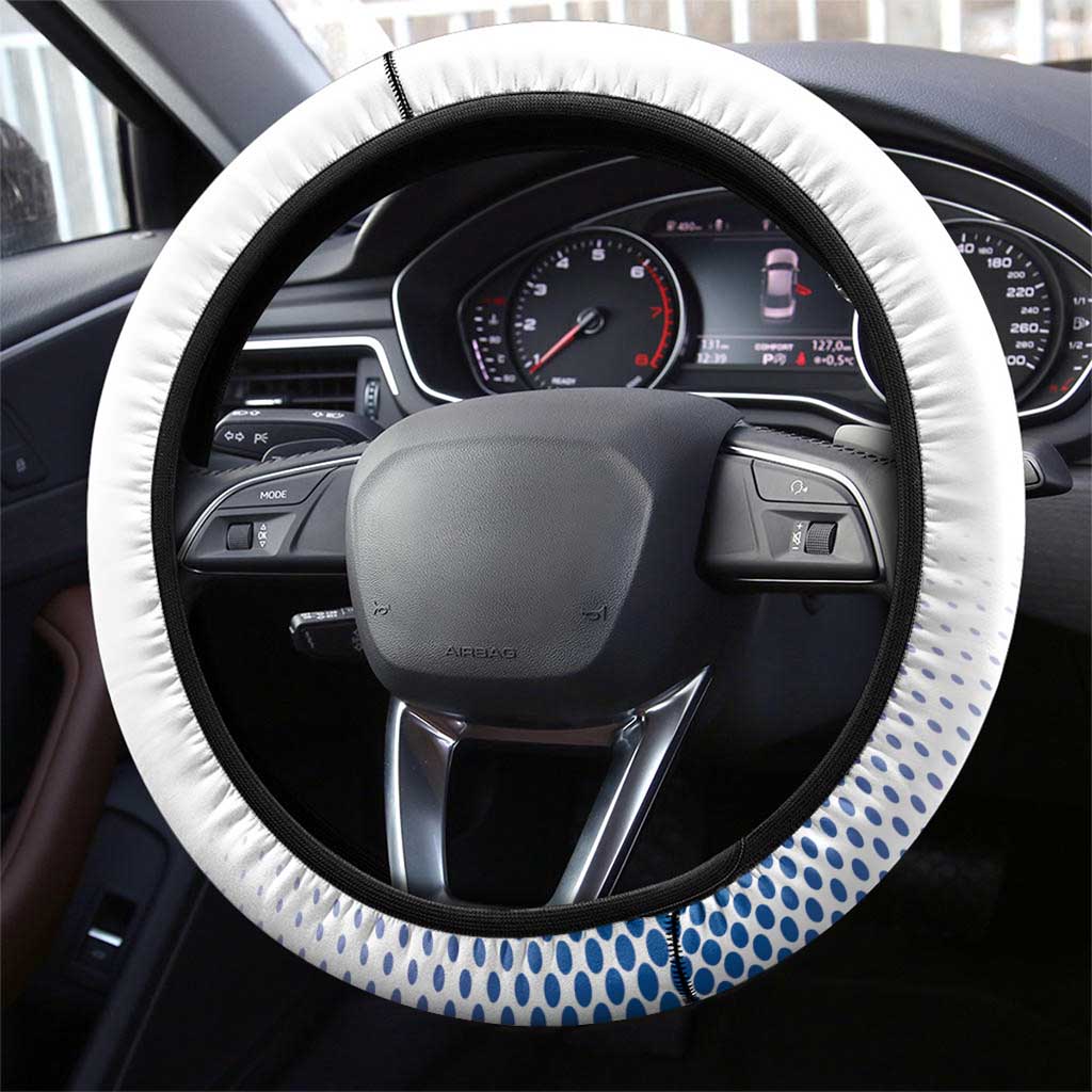 Iceland Football Steering Wheel Cover White with Flag Style