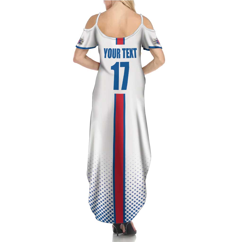 Custom Iceland Football Summer Maxi Dress White with Flag Style
