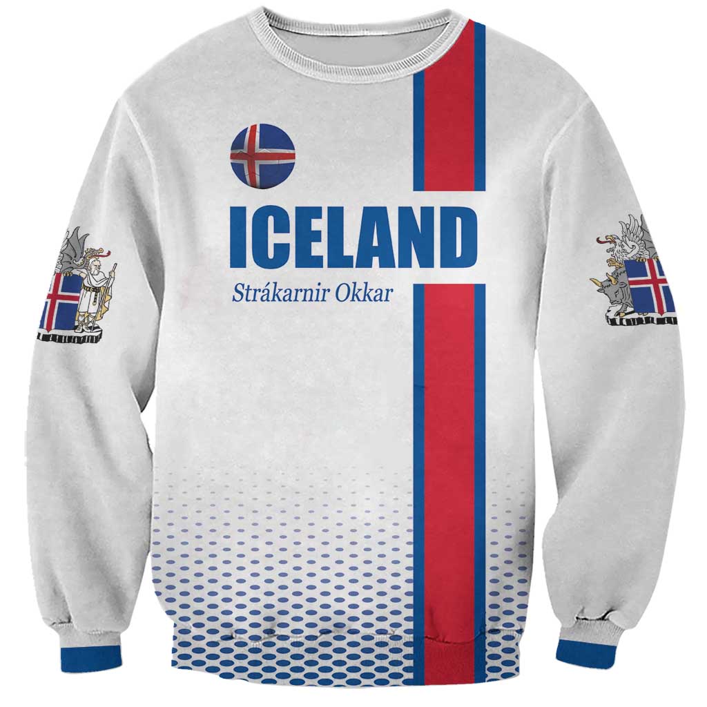 Custom Iceland Football Sweatshirt White with Flag Style