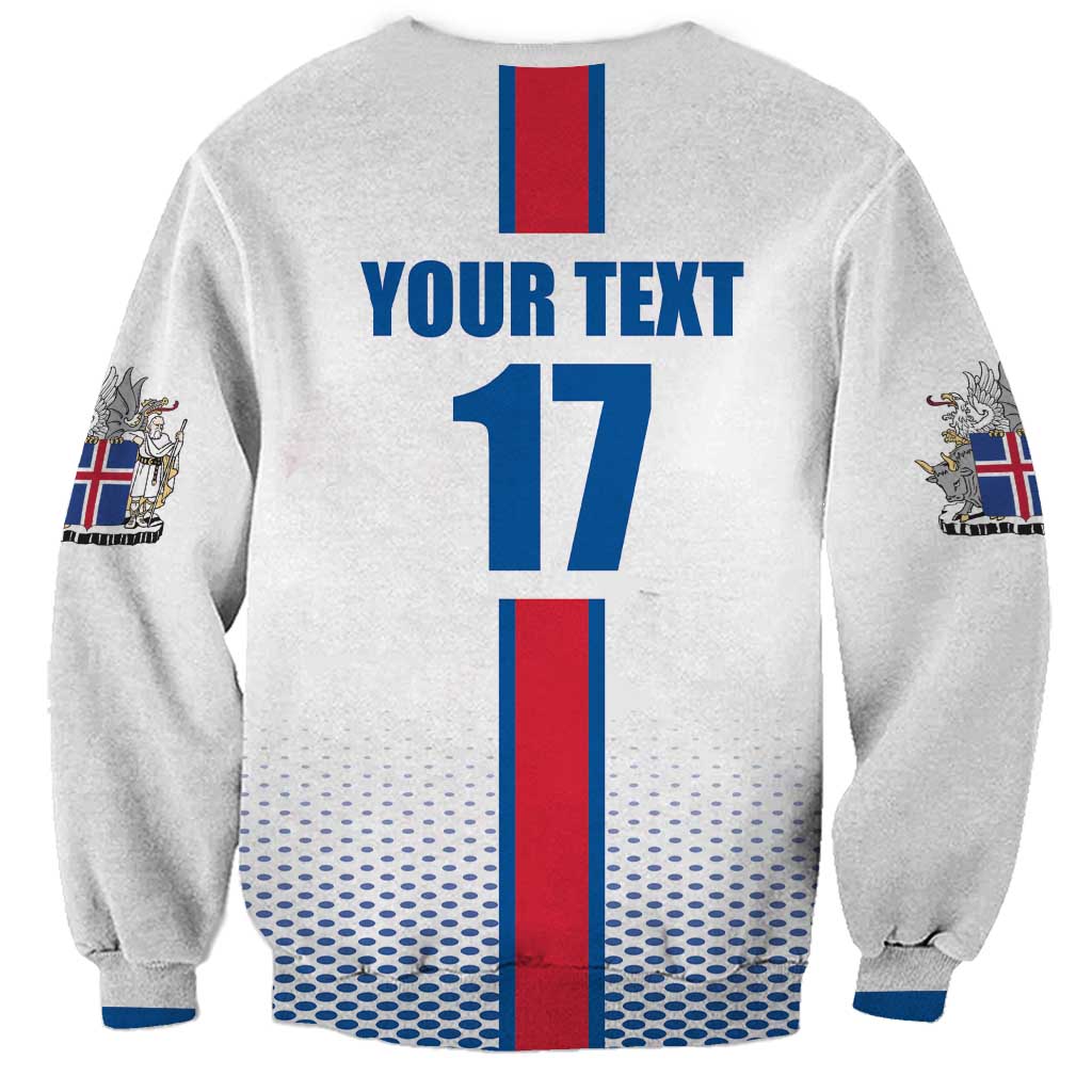 Custom Iceland Football Sweatshirt White with Flag Style