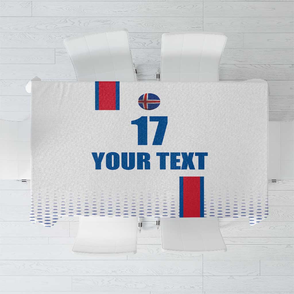 Custom Iceland Football Tablecloth White with Flag Style