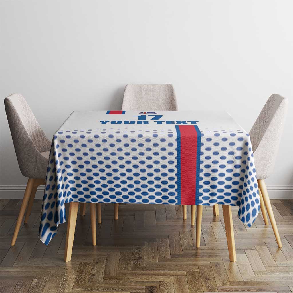 Custom Iceland Football Tablecloth White with Flag Style