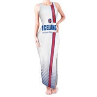 Custom Iceland Football Tank Maxi Dress White with Flag Style