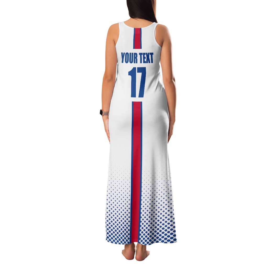Custom Iceland Football Tank Maxi Dress White with Flag Style