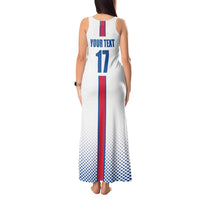Custom Iceland Football Tank Maxi Dress White with Flag Style
