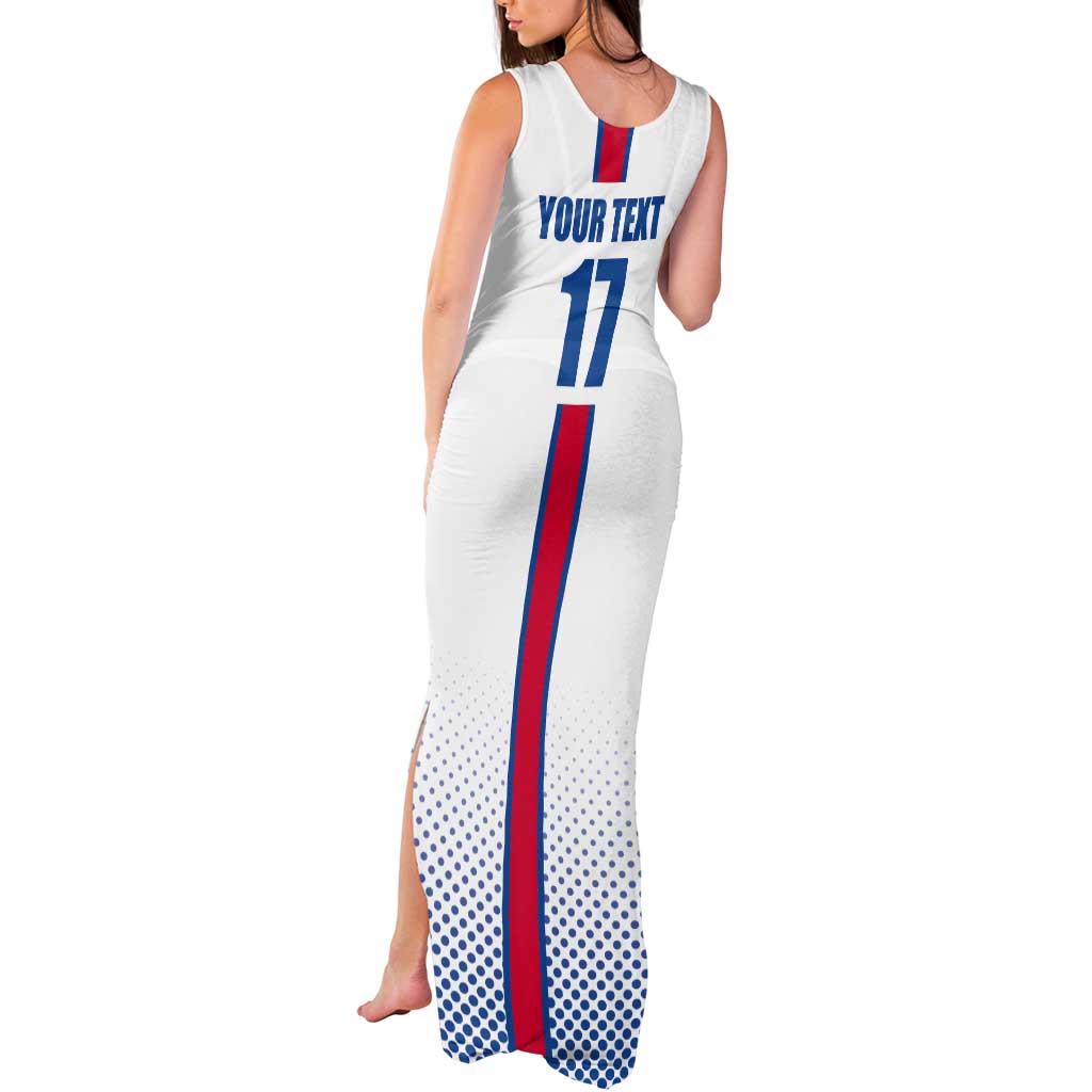 Custom Iceland Football Tank Maxi Dress White with Flag Style