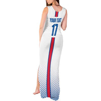 Custom Iceland Football Tank Maxi Dress White with Flag Style