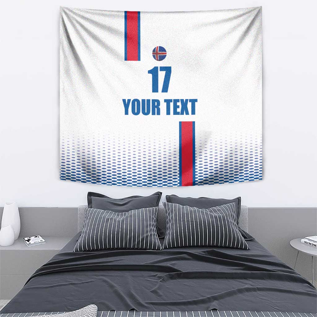 Custom Iceland Football Tapestry White with Flag Style