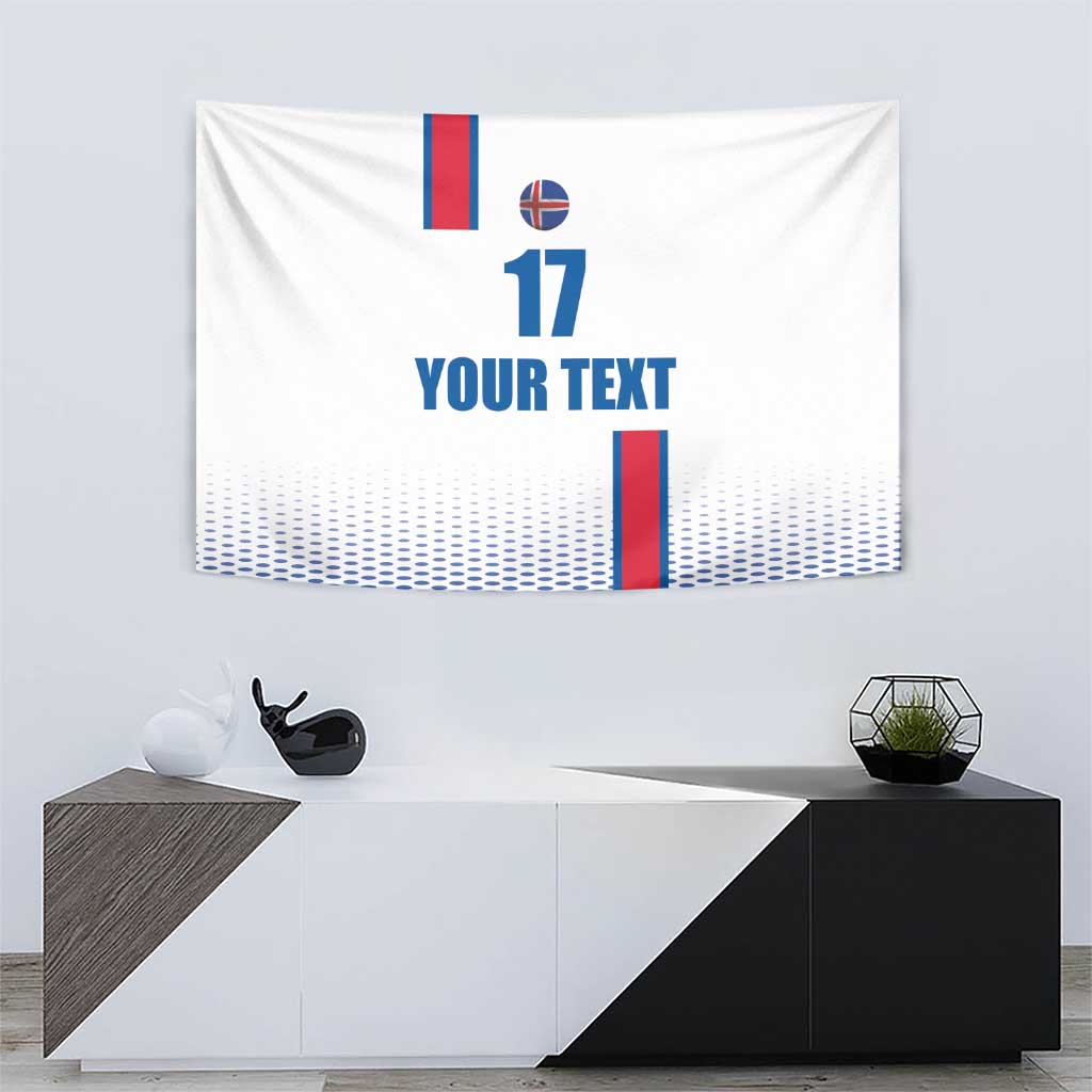 Custom Iceland Football Tapestry White with Flag Style