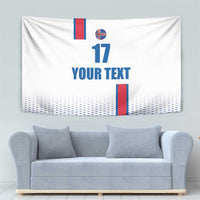 Custom Iceland Football Tapestry White with Flag Style
