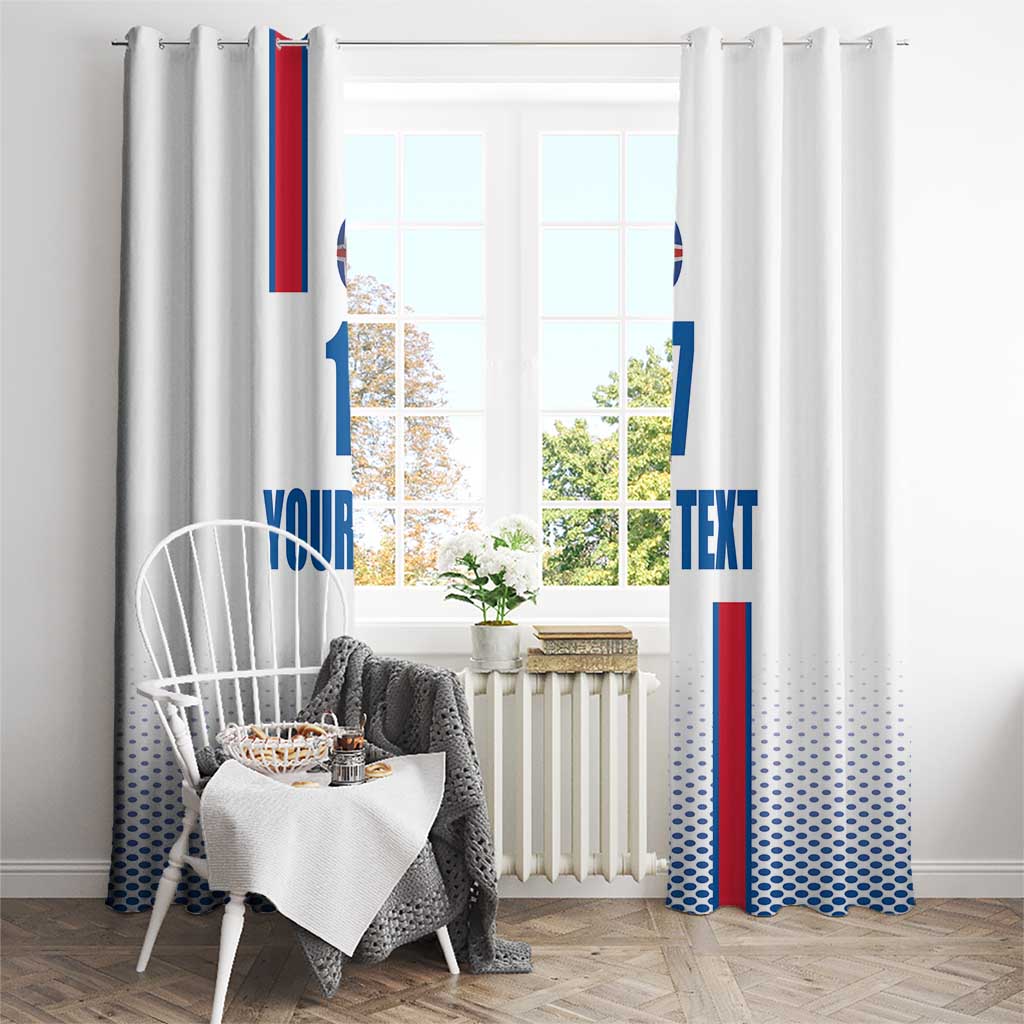 Custom Iceland Football Window Curtain White with Flag Style