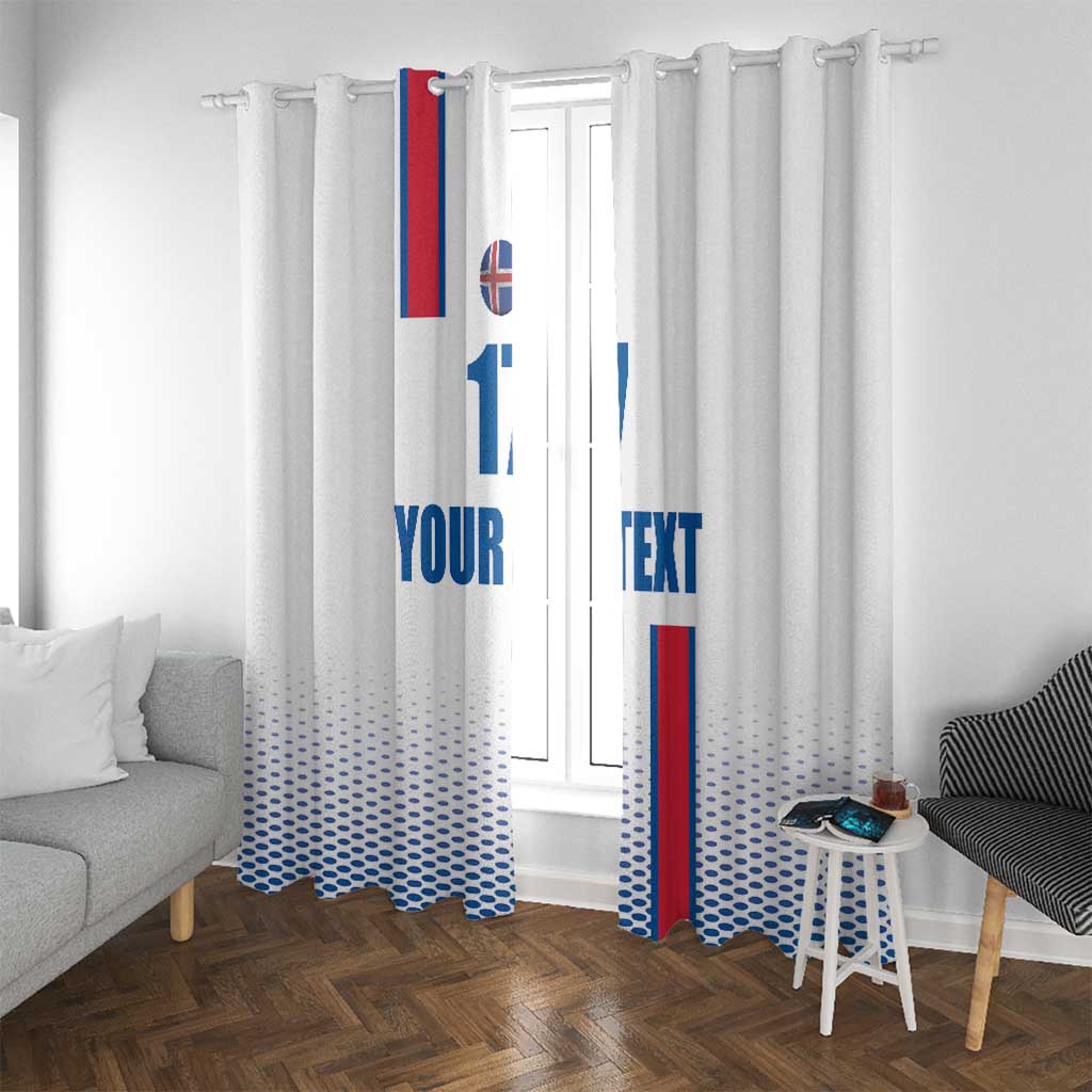 Custom Iceland Football Window Curtain White with Flag Style