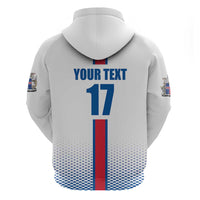 Custom Iceland Football Zip Hoodie White with Flag Style