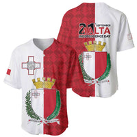 Malta Independence Day Baseball Jersey Flag Style with Coat of Arms