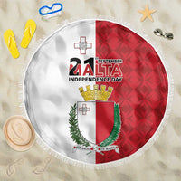 Malta Independence Day Beach Blanket Flag Style with Coat of Arms