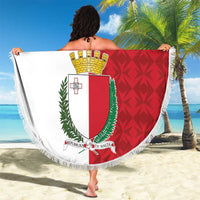 Malta Independence Day Beach Blanket Flag Style with Coat of Arms