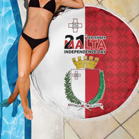 Malta Independence Day Beach Blanket Flag Style with Coat of Arms