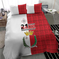 Malta Independence Day Bedding Set Flag Style with Coat of Arms
