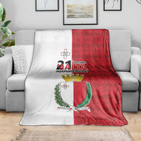 Malta Independence Day Blanket Flag Style with Coat of Arms