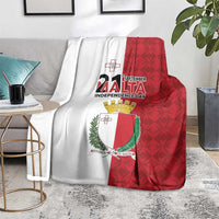 Malta Independence Day Blanket Flag Style with Coat of Arms
