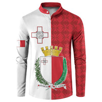 Malta Independence Day Button Sweatshirt Flag Style with Coat of Arms