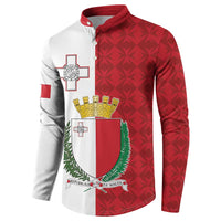 Malta Independence Day Button Sweatshirt Flag Style with Coat of Arms