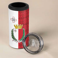 Malta Independence Day 4 in 1 Can Cooler Tumbler Flag Style with Coat of Arms