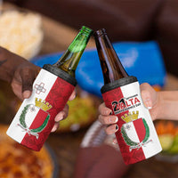 Malta Independence Day 4 in 1 Can Cooler Tumbler Flag Style with Coat of Arms