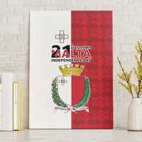 Malta Independence Day Canvas Wall Art Flag Style with Coat of Arms
