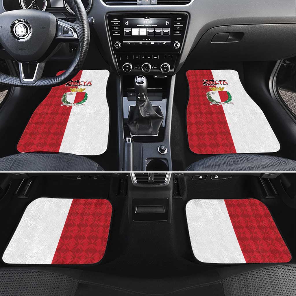 Malta Independence Day Car Mats Flag Style with Coat of Arms
