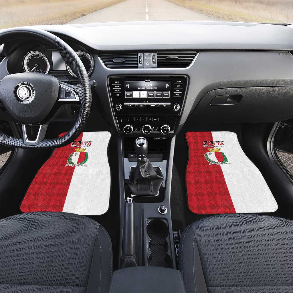 Malta Independence Day Car Mats Flag Style with Coat of Arms