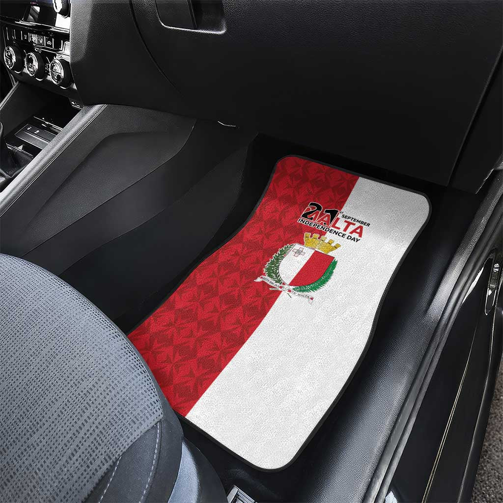 Malta Independence Day Car Mats Flag Style with Coat of Arms
