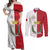 Malta Independence Day Couples Matching Off Shoulder Maxi Dress and Long Sleeve Button Shirt Flag Style with Coat of Arms