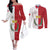 Malta Independence Day Couples Matching Off The Shoulder Long Sleeve Dress and Long Sleeve Button Shirt Flag Style with Coat of Arms
