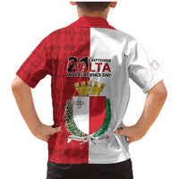 Malta Independence Day Family Matching Mermaid Dress and Hawaiian Shirt Flag Style with Coat of Arms