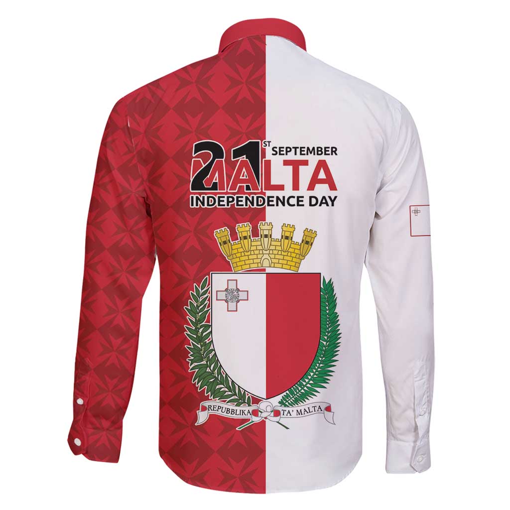 Malta Independence Day Family Matching Off Shoulder Short Dress and Hawaiian Shirt Flag Style with Coat of Arms
