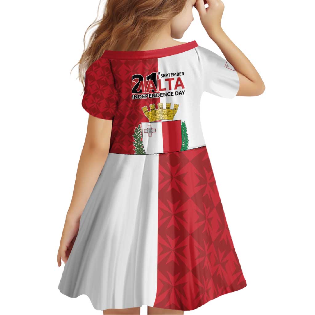 Malta Independence Day Family Matching Short Sleeve Bodycon Dress and Hawaiian Shirt Flag Style with Coat of Arms