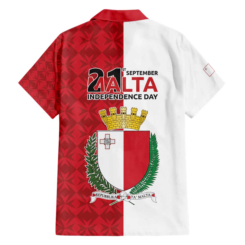 Malta Independence Day Family Matching Tank Maxi Dress and Hawaiian Shirt Flag Style with Coat of Arms