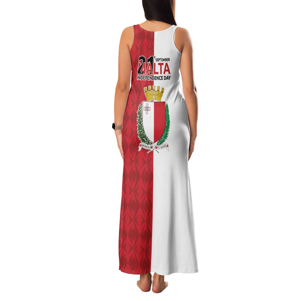 Malta Independence Day Family Matching Tank Maxi Dress and Hawaiian Shirt Flag Style with Coat of Arms