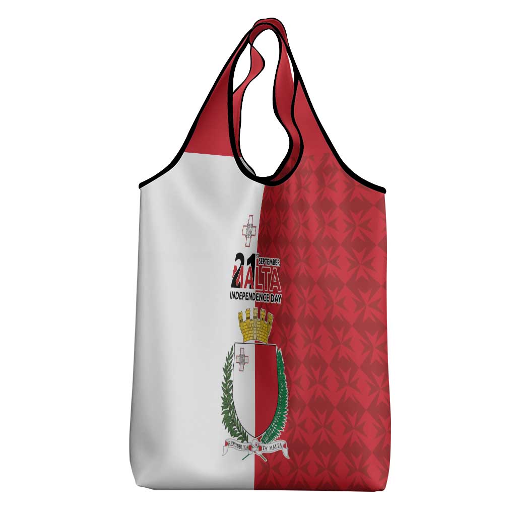 Malta Independence Day Grocery Bag Flag Style with Coat of Arms