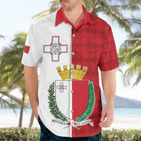 Malta Independence Day Hawaiian Shirt Flag Style with Coat of Arms