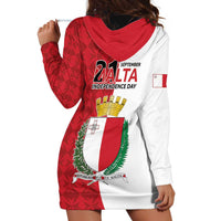 Malta Independence Day Hoodie Dress Flag Style with Coat of Arms