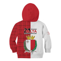 Malta Independence Day Kid Hoodie Flag Style with Coat of Arms