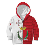 Malta Independence Day Kid Hoodie Flag Style with Coat of Arms