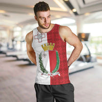 Malta Independence Day Men Tank Top Flag Style with Coat of Arms