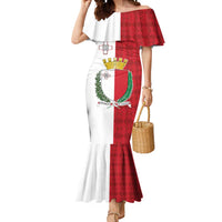 Malta Independence Day Mermaid Dress Flag Style with Coat of Arms