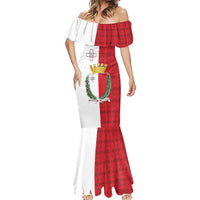 Malta Independence Day Mermaid Dress Flag Style with Coat of Arms